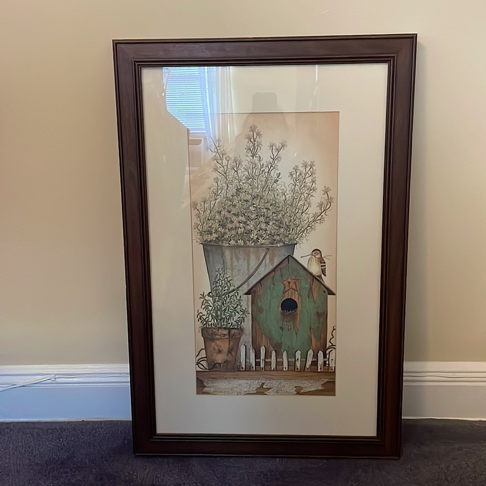 Framed country bird picture
